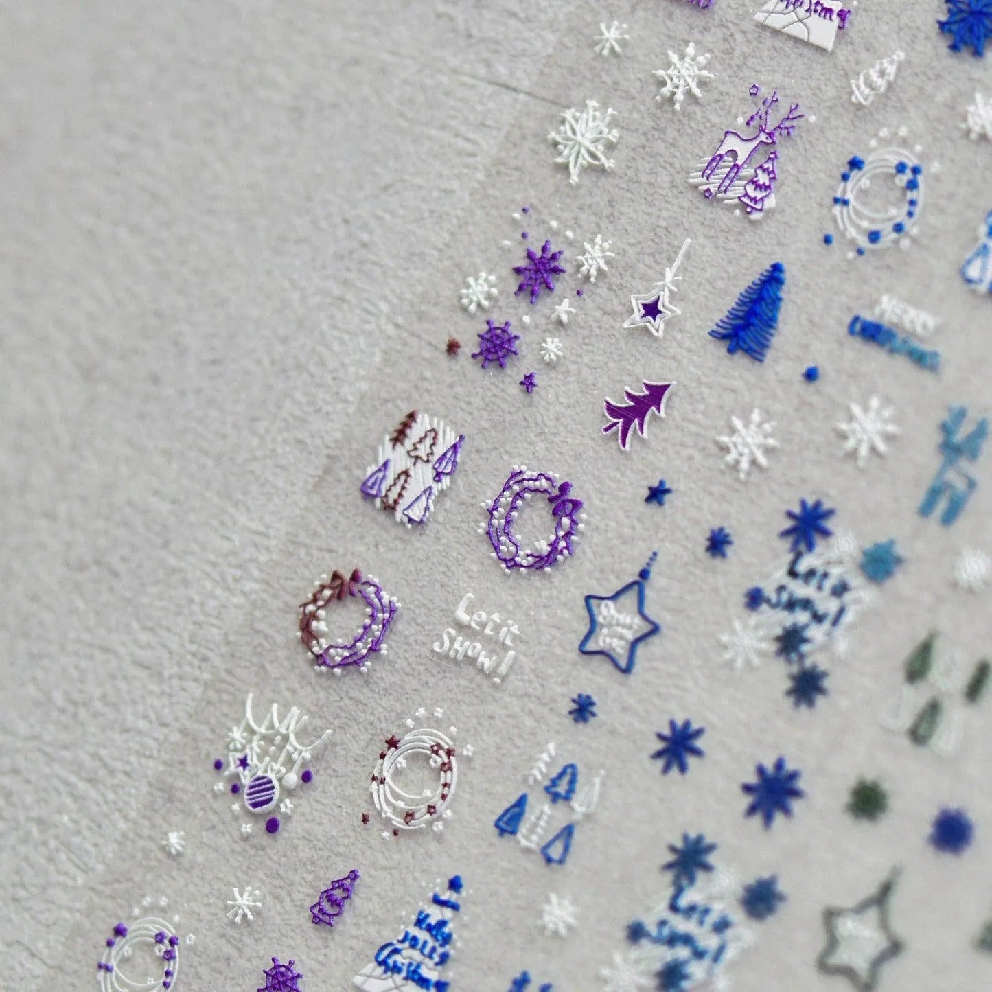 Christmas Nail Art Stickers Snowflake Snowman Adhesive Embossed Sticker Decals to2446