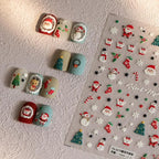 Christmas Nail Art Stickers Xmas Tree Santa Claus Adhesive Sticker Decals TS3268