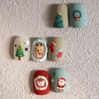 Christmas Nail Art Stickers Xmas Tree Santa Claus Adhesive Sticker Decals TS3268
