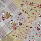 Christmas Nail Stickers - Gold & Red Holiday Decals 6137