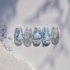 Christmas Snow House Nail Art Stickers Snowflakes Snow Xmas Tree Adhesive Embossed Sticker Decals to4647