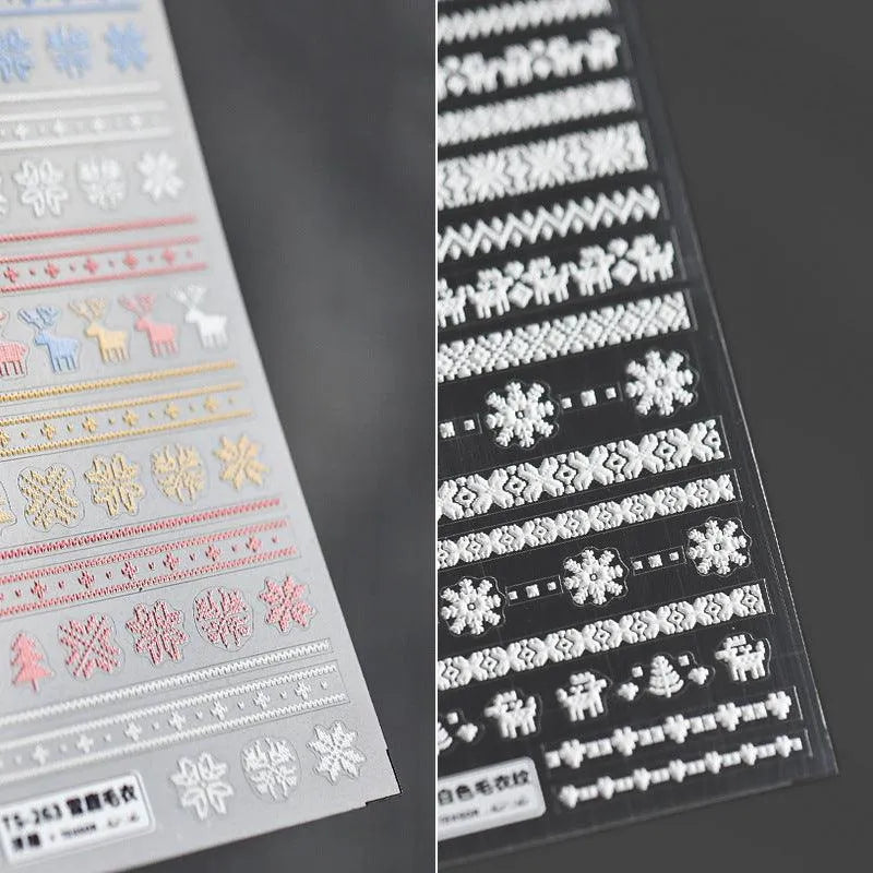 Christmas Snowflake Nail Art Stickers Winter Snowflakes Adhesive Sticker Decals TS269
