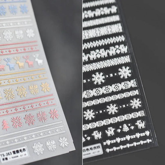 Christmas Snowflake Nail Art Stickers Winter Snowflakes Adhesive Sticker Decals TS269