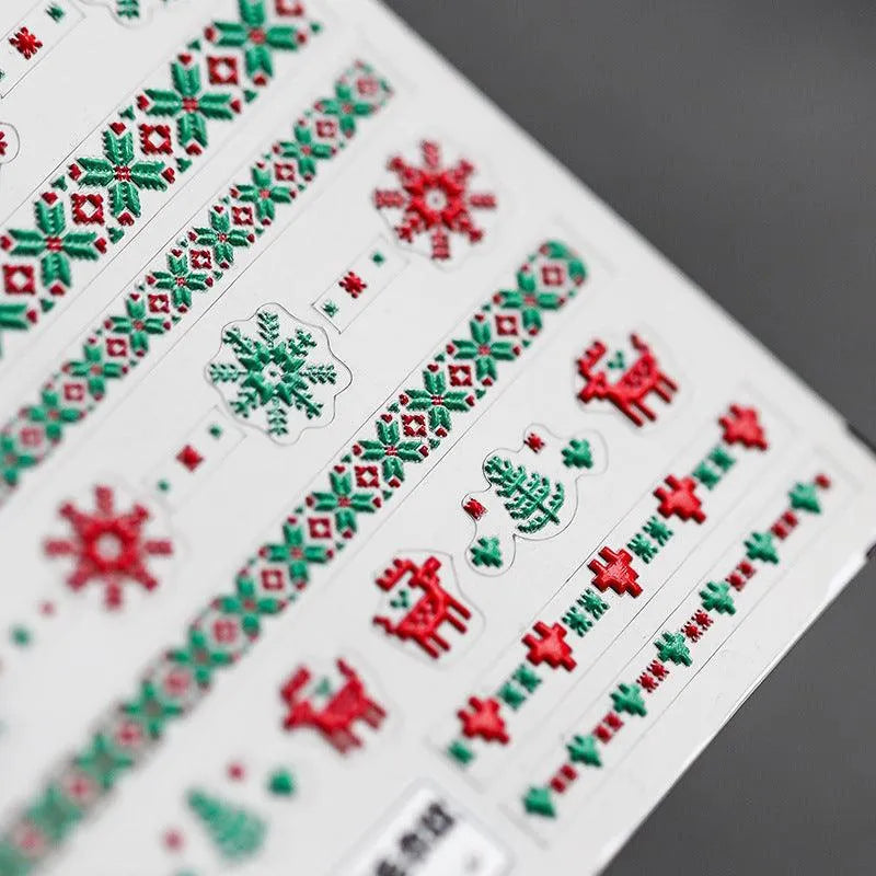 Christmas Snowflake Nail Art Stickers Winter Snowflakes Adhesive Sticker Decals TS269