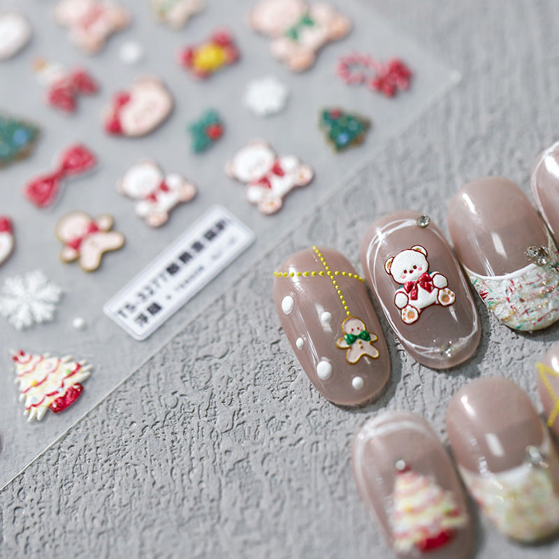 Christmas Snowflake Nail Art Stickers Xmas Tree Bear Sticker Decals