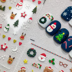 Christmas Snowman Nail Art Stickers Santa Claus Adhesive Sticker Decals TS3254