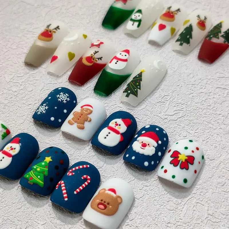 Christmas Snowman Nail Art Stickers Santa Claus Adhesive Sticker Decals TS3254