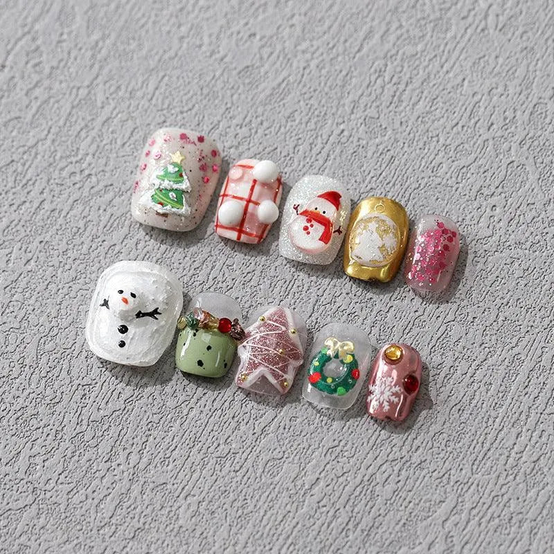 Christmas Snowman Nail Art Stickers Snowflake Winter Adhesive Sticker Decals M227
