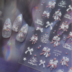 Christmas Tree & Bow Pearl Nail Stickers 