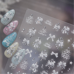 Christmas Tree & Bow Pearl Nail Stickers 