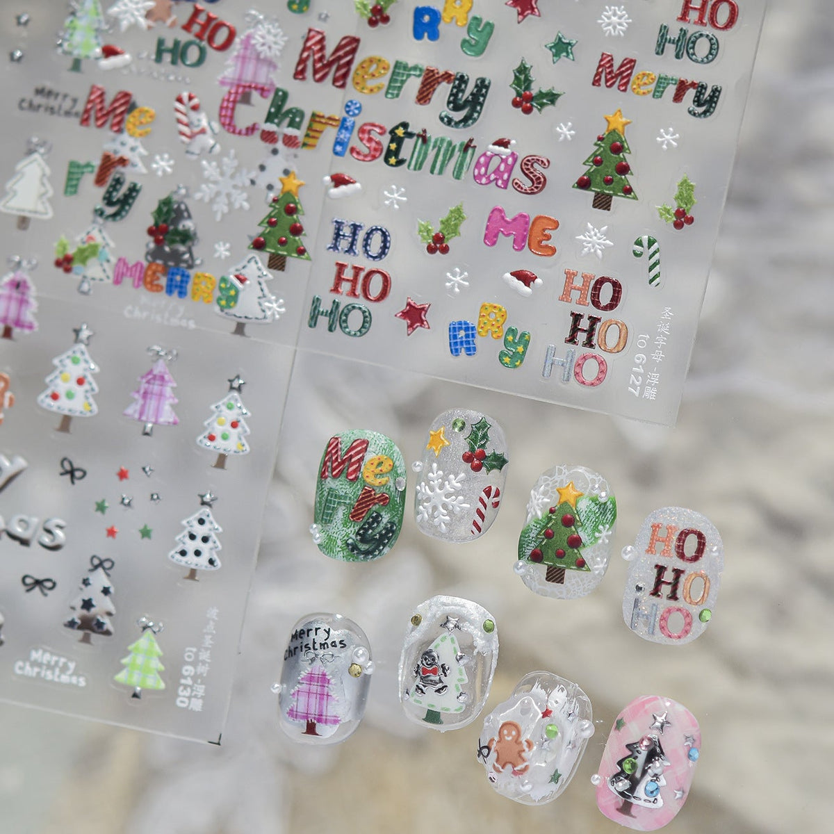 Christmas Tree Nail Art Stickers 