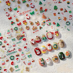 Christmas Tree Nail Art Stickers Adhesive Embossed Snowflake Sticker Decals M741