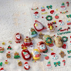 Christmas Tree Nail Art Stickers Adhesive Embossed Snowflake Sticker Decals M741