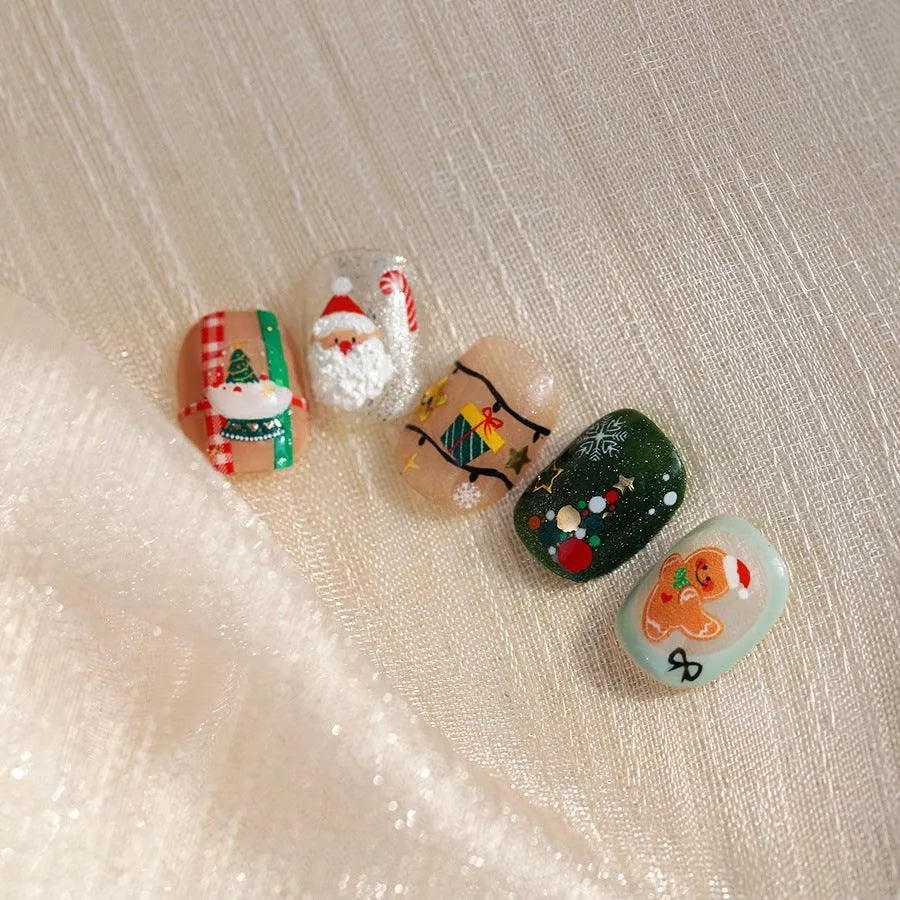 Christmas Tree Nail Art Stickers Adhesive Embossed Snowflake Sticker Decals M741
