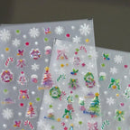 Christmas Tree Nail Art Stickers Adhesive Xmas Snowflakes Sticker Decals M253