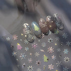 Christmas Tree Nail Art Stickers Shiny Embossed Snowman Sticker Decals to4434