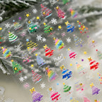Christmas Tree Nail Decals - 3D Holiday Nail Stickers for Winter TL409
