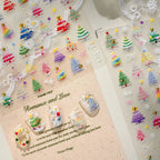 Christmas Tree Nail Decals - 3D Holiday Nail Stickers for Winter TL409