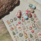Christmas Winter Nail Stickers - Cute Bear & Snowman Holiday Nail Decals