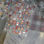 Christmas Winter Nail Stickers - Cute Bear & Snowman Holiday Nail Decals