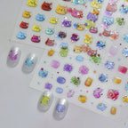 Chrome Metallic Cat Face Nail Stickers 5701