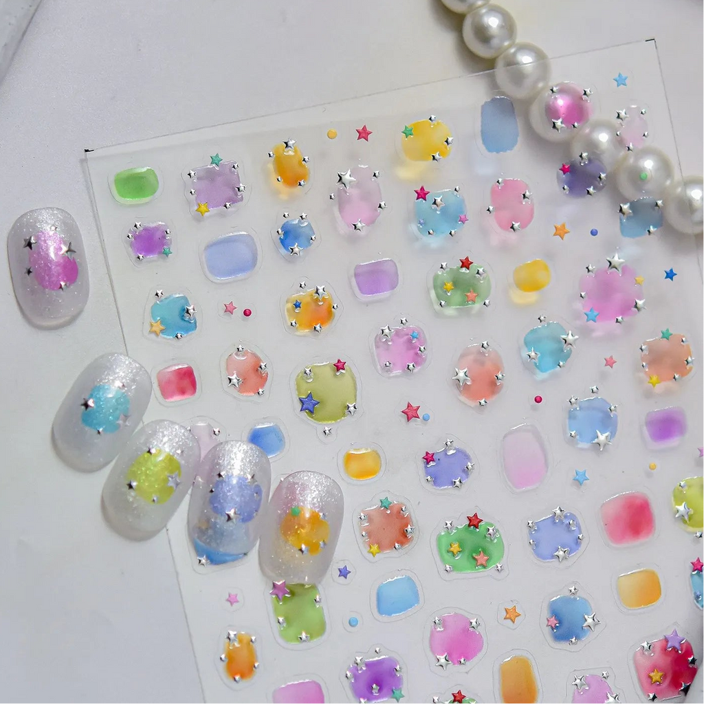 Chrome Metallic Cat Face Nail Stickers 5701
