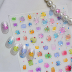 Chrome Metallic Cat Face Nail Stickers 5701