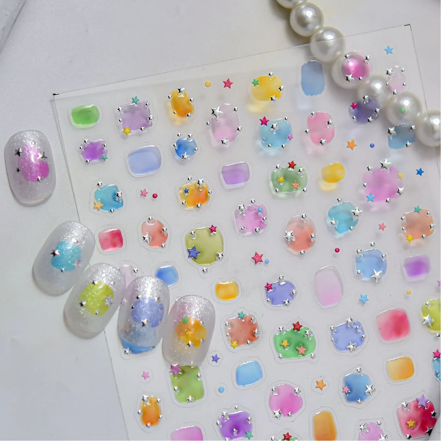Chrome Metallic Cat Face Nail Stickers 5701