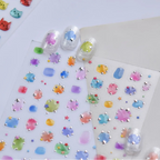 Chrome Metallic Cat Face Nail Stickers 5701