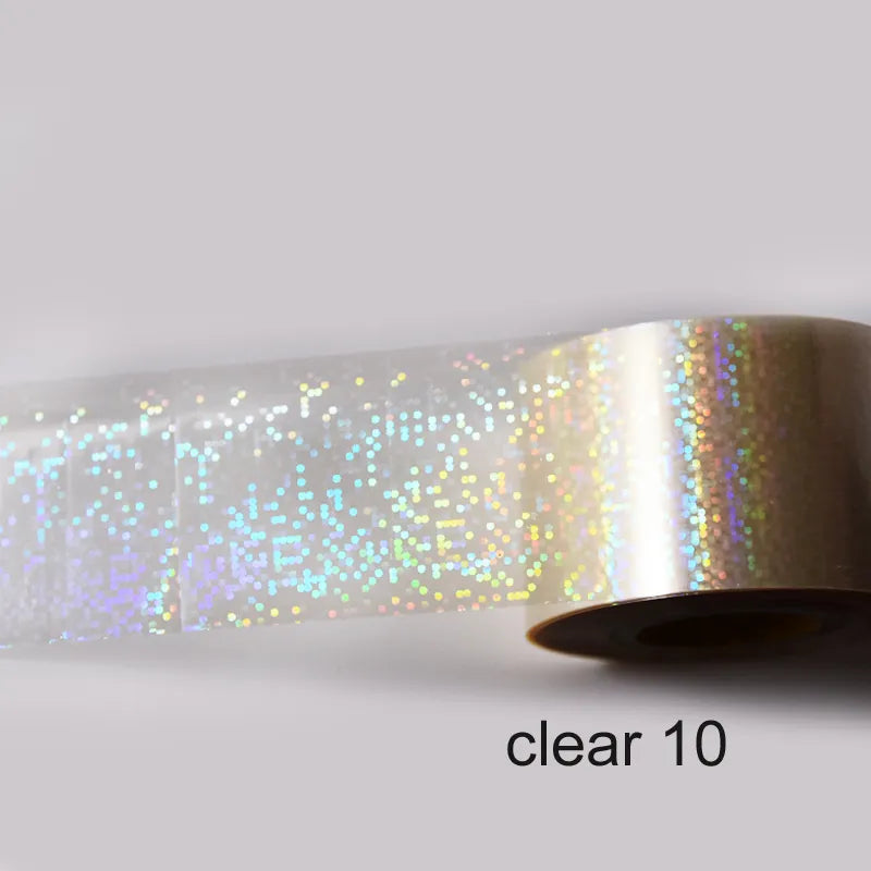 120m Holographic Cracked Ice Nail Foil | Sparkle Pixel Dots Nail Art Transfer