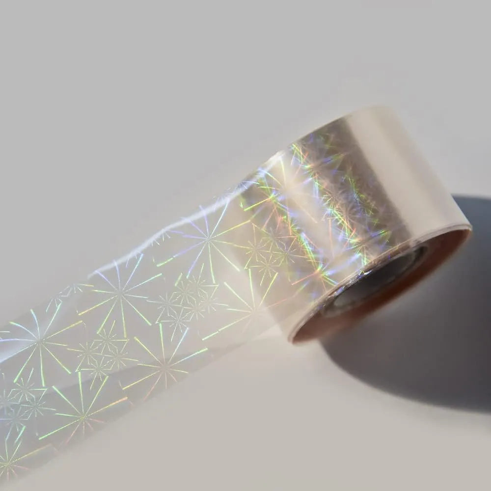 120m Holographic Snowflake Nail Art Foil | Shiny Laser Starburst Transfer Sticker 822