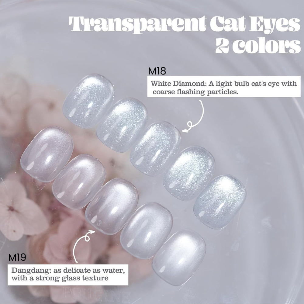 Clear Cat Eye Gel Polish - Glitter Magnetic Nail Gel 12ml