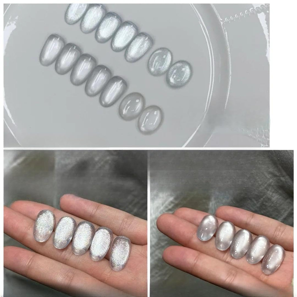 Clear Cat Eye Gel Polish - Glitter Magnetic Nail Gel 12ml