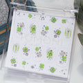Clover Rhinestone Nail Stickers – Pre-Arranged Self-Adhesive Nail Gems MD040