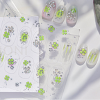 Clover Rhinestone Nail Stickers – Pre-Arranged Self-Adhesive Nail Gems MD040