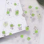 Clover Rhinestone Nail Stickers – Pre-Arranged Self-Adhesive Nail Gems MD040