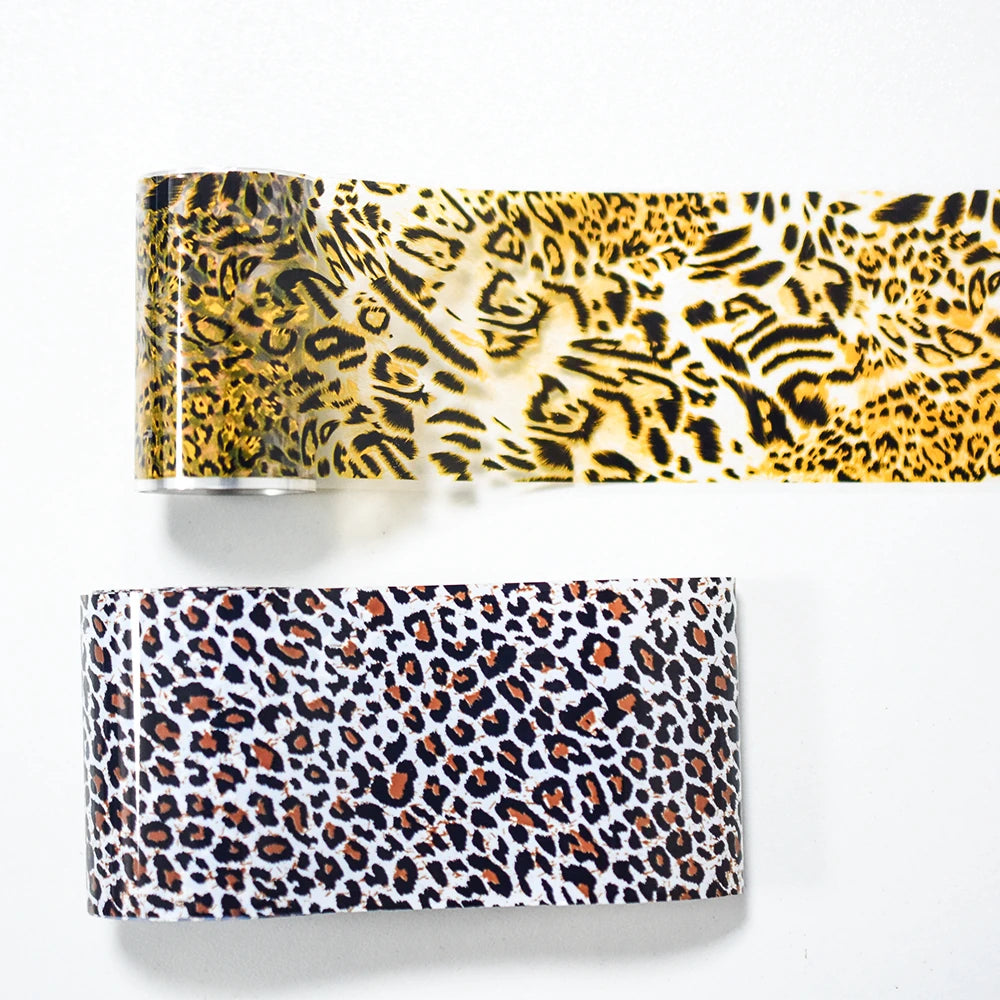 Abstract Amber Leopard Nail Foil Collection - 338