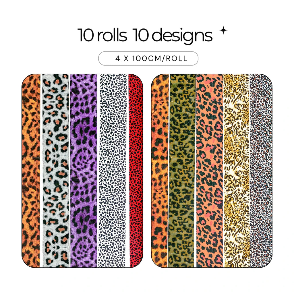 Abstract Amber Leopard Nail Foil Collection - 338