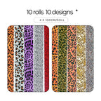 Abstract Amber Leopard Nail Foil Collection - 338