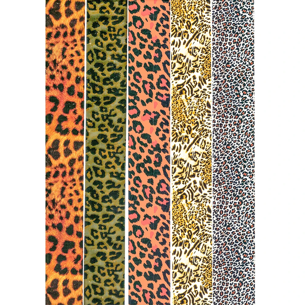 Abstract Amber Leopard Nail Foil Collection - 338