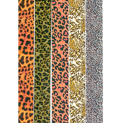 Abstract Amber Leopard Nail Foil Collection - 338