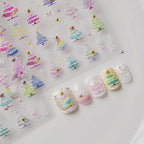 Colorful Christmas Tree Nail Art Stickers Adhesive Embossed Snowflake Sticker Decals to4460