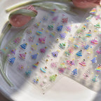 Colorful Christmas Tree Nail Art Stickers Adhesive Embossed Snowflake Sticker Decals to4460