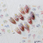 Colorful Fireworks Nail Art Stickers Adhesive Slider Sticker Decals