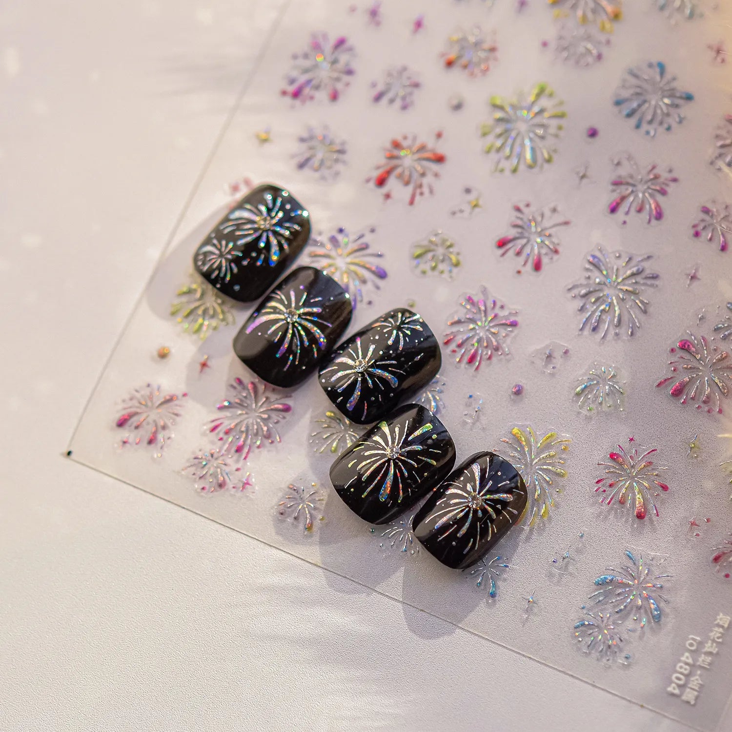 Colorful Fireworks Nail Art Stickers New Year Adhesive Sticker Decals to4804