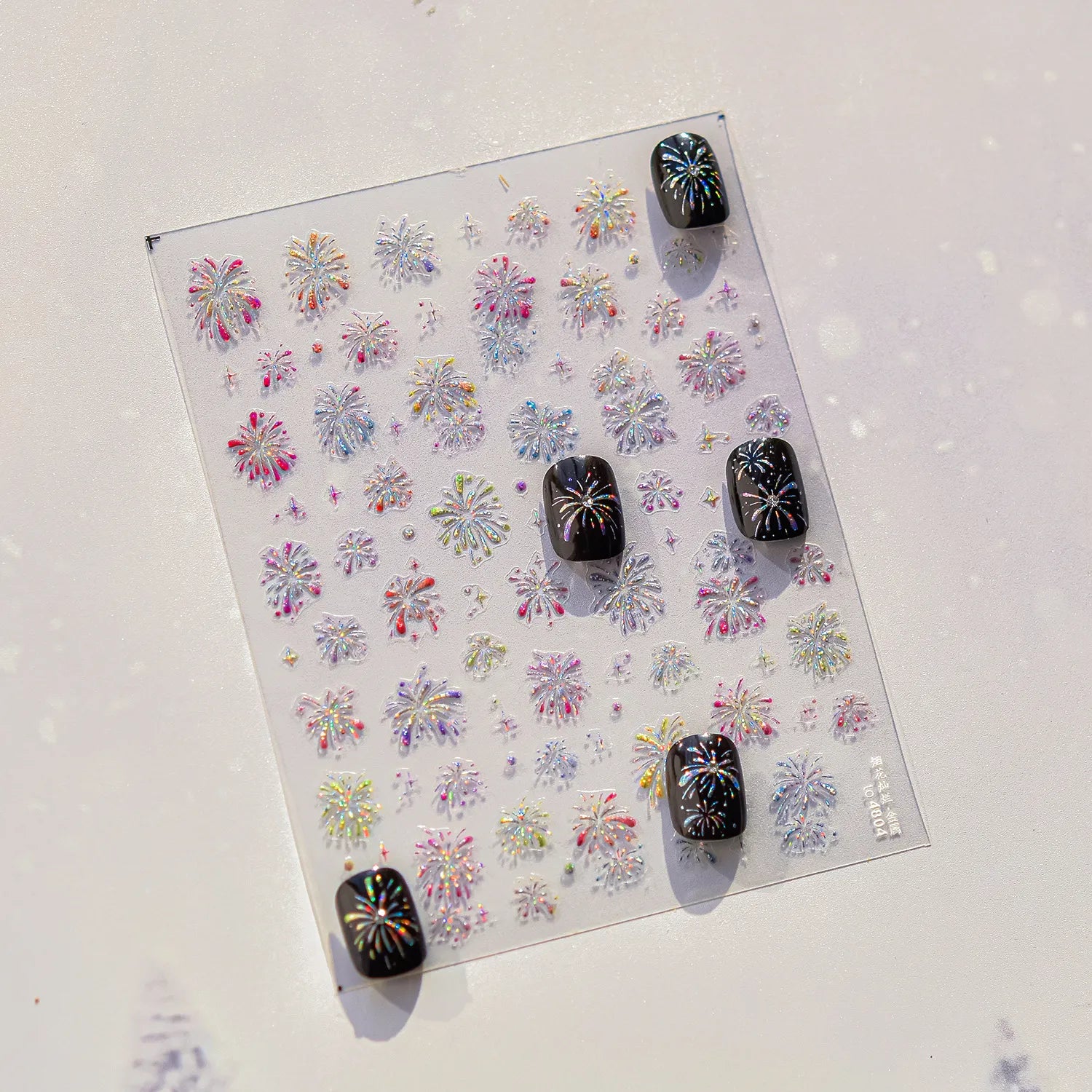 Colorful Fireworks Nail Art Stickers New Year Adhesive Sticker Decals to4804