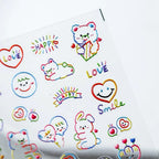 Colorful Graffiti Cartoon Nail Art Stickers Bear Rainbow Adhesive Sticker Decals TS1233