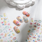 Colorful Graffiti Nail Art Stickers Adhesive Sticker Decals TS1787