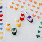 Colorful Hearts Nail Art Stickers Love Heart Shape Adhesive Embossed Sticker Decals TS811