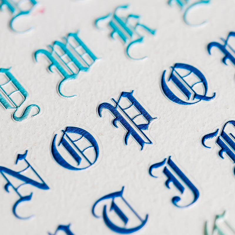 Colorful Initials NailMAD Nail Art Stickers Adhesive Embossed Alphabet Sticker Decals TS681 - Nail MAD
